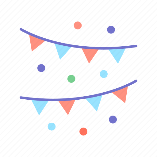 Garlands, celebration, elections, confetti, entertainment, fun, party icon - Download on Iconfinder