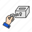 key, box, ballot, post, hand, gesture, delivery, lock 