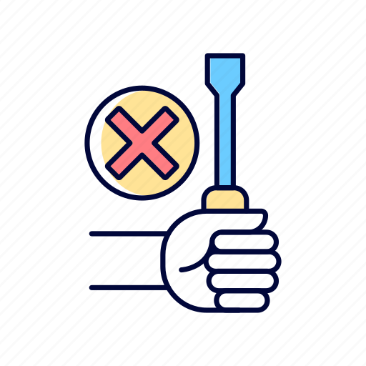 Dont repair yourself, stop, prohibition, screwdriver icon - Download on Iconfinder