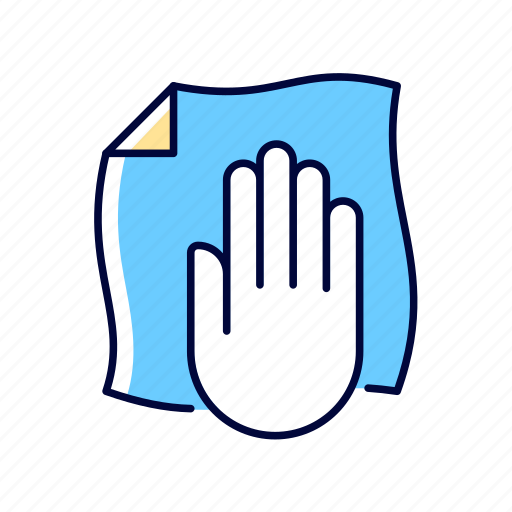 Cleaning work, hand with rag, household, hygiene icon - Download on Iconfinder
