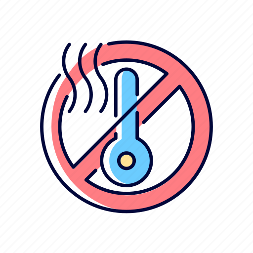 Hot temperature, danger, prohibition, awareness icon - Download on Iconfinder