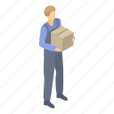 business, cartoon, delivery, hand, isometric, man, person