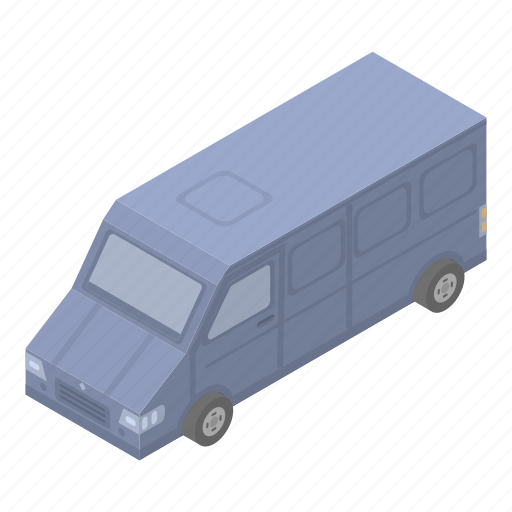 Blue, business, car, cartoon, delivery, isometric, van icon - Download on Iconfinder