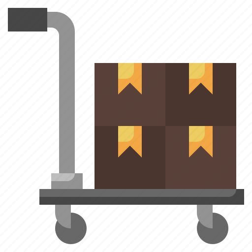 Trolley, courier, parcel, logistics, delivery icon - Download on Iconfinder
