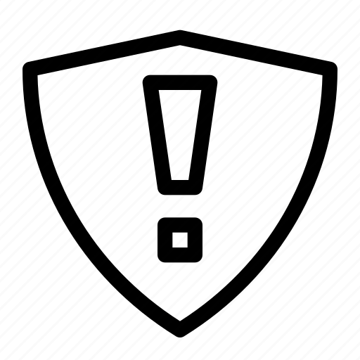 Attention, broken, danger, shield, warning icon - Download on Iconfinder