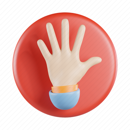 Stop, hand, stop sign, hand sign, palm, touch, interaction 3D illustration - Download on Iconfinder