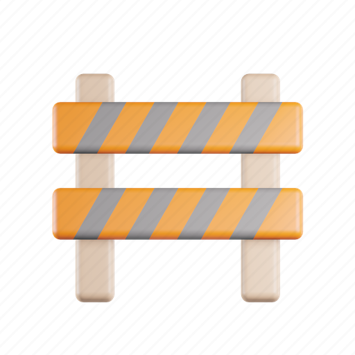 Barrier, road barrier, block, construction, stop, barricade, safety 3D illustration - Download on Iconfinder