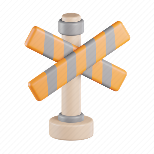 Barrier, crossing barrier, dead end, road block, road barrier, safety 3D illustration - Download on Iconfinder