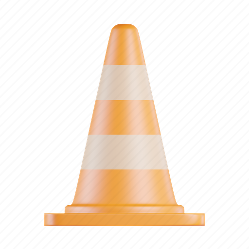 Traffic cone, safety cone, traffic, construction, barrier, marker, blockage 3D illustration - Download on Iconfinder