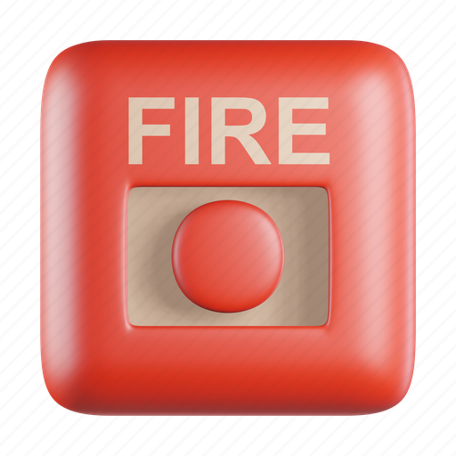 Fire, button, emergency, emergency button, danger, alert, alarm 3D illustration - Download on Iconfinder