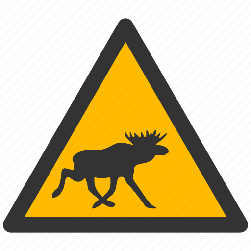 Moose, warning, attention, caution, damage, danger, exclamation icon - Download on Iconfinder