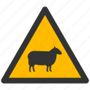 mutton, ram, sheep, warning, alarm, alert, attention, caution, damage, danger, exclamation, hazard, problem, protection, risk, safe, safety