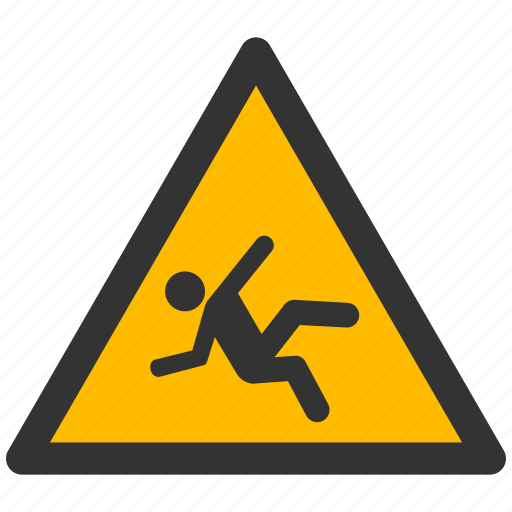 Slip, slippery, warning, alarm, alert, attention, caution icon - Download on Iconfinder