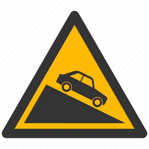 Descent, steep, warning, alarm, alert, attention, caution icon - Download on Iconfinder