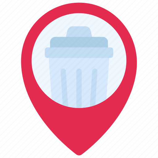 Bins, location, locate, pin, trash icon - Download on Iconfinder