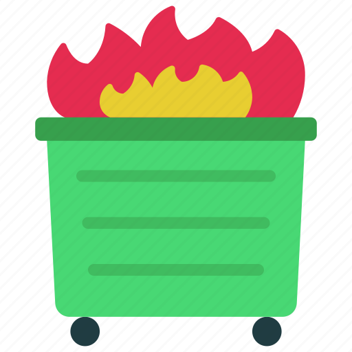 Flaming, dumpster, fire, flames, bin icon - Download on Iconfinder