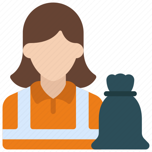 Garbage, collector, woman, female, person icon - Download on Iconfinder