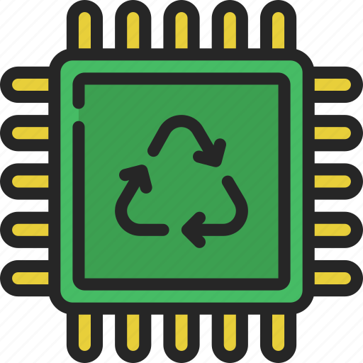 Recycled, technology, recycle, tech, chip icon - Download on Iconfinder