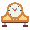clock, minute, table, time, wood