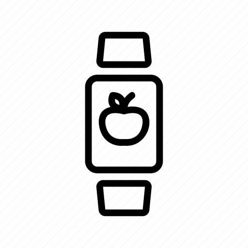 Contour, drawing, linear, smartwatch, tracker, wristwatch icon - Download on Iconfinder