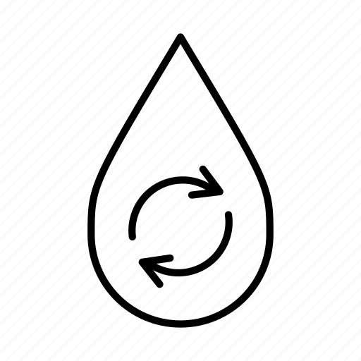 Arrows, environment, recirculate, recycle, refresh, reuse, water droplet icon - Download on Iconfinder