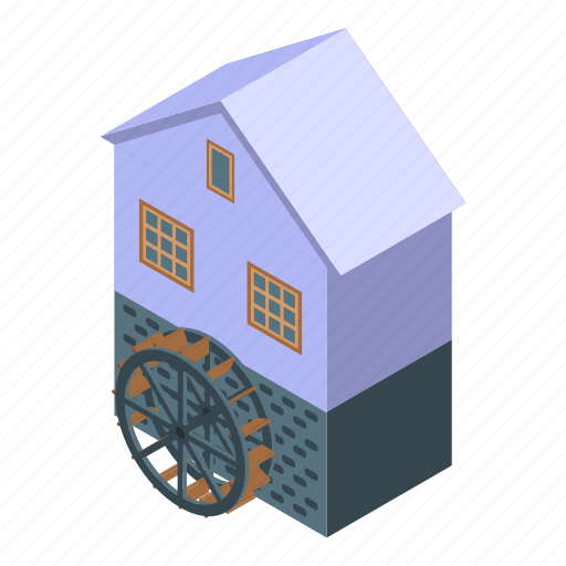 Cartoon, farm, hand, isometric, mill, retro, water icon - Download on Iconfinder