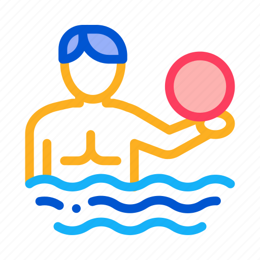 Attraction, ball, man, park, swimming, volleyball, water icon - Download on Iconfinder