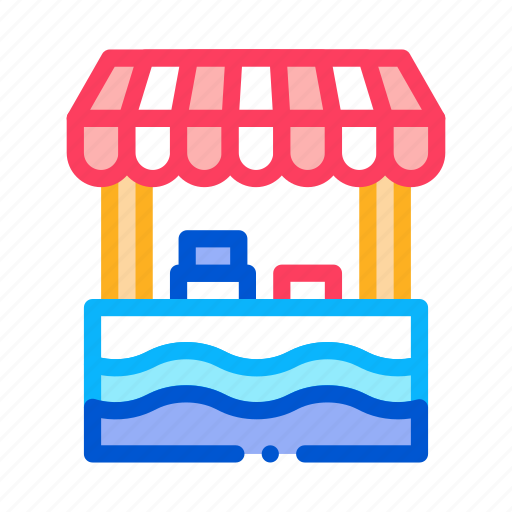 Attraction, food, mobile, park, stall, swimming, water icon - Download on Iconfinder