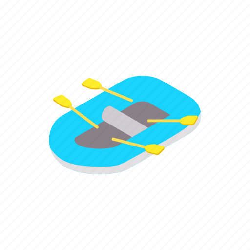 Boat, isometric, leisure, oar, paddle, rubber, summer icon - Download on Iconfinder