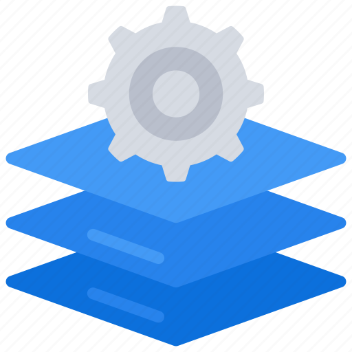 Layered, development, software, dev, layers, cog, gear icon - Download on Iconfinder