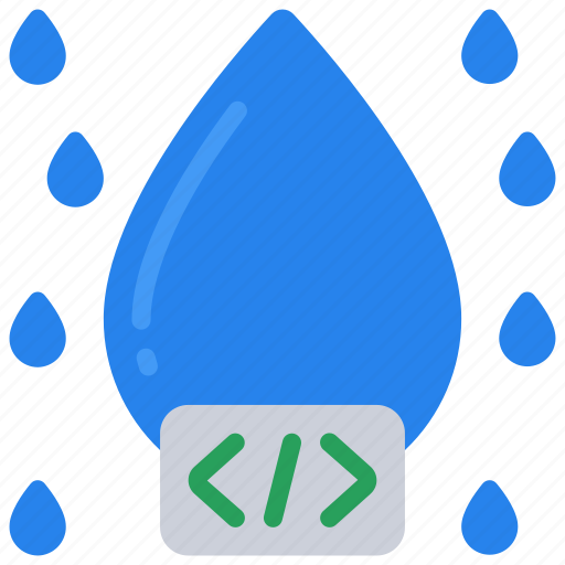Water, droplet, code, software, dev, programming icon - Download on Iconfinder