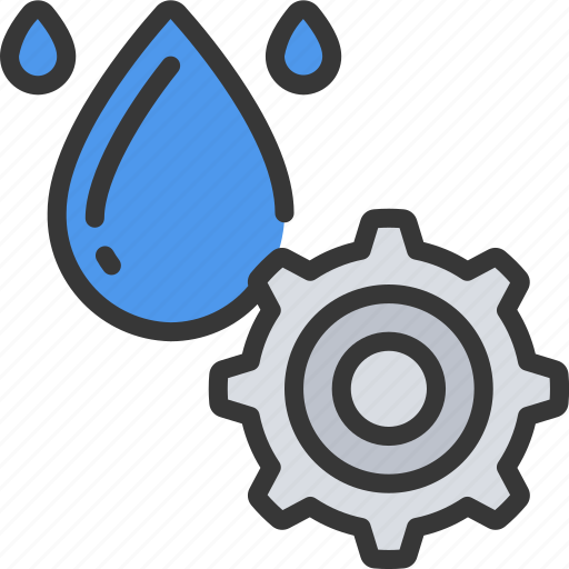 Water, drop, management, software, dev, cog, gear icon - Download on Iconfinder