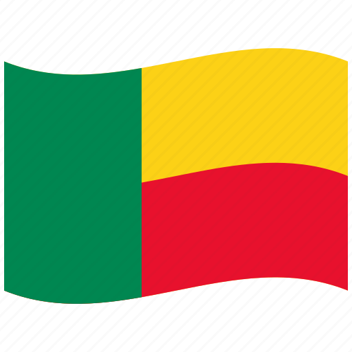 Benin, bj, red, green, waving flag icon - Download on Iconfinder