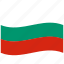 bulgaria, bulgarian flag, red, green, white, waving flag 