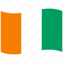 republic, green, flag, orange, ci, côte d&#x27;ivoire, waving flag