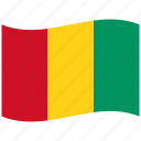 guinea, flag, gn, republic, green, yellow, waving flag