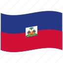 haiti, flag, ht, republic, red, waving flag