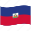 haiti, flag, ht, republic, red, waving flag 