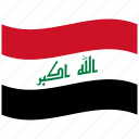 iraq, iq, combination, horizontal, stripes, three, waving flag