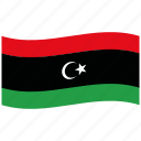 libya, libyan flag, ly, republic, red, green, waving flag