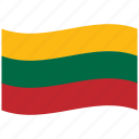 lithuania, lt, republic, fed, green, yellow, waving flag