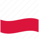 poland, polish flag, pl, red, white, waving flag