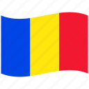 romania, romanian flag, republic, ro, red, waving flag