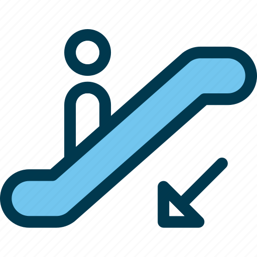 Arrow, down, downstairs, escalator, wayfind icon - Download on Iconfinder