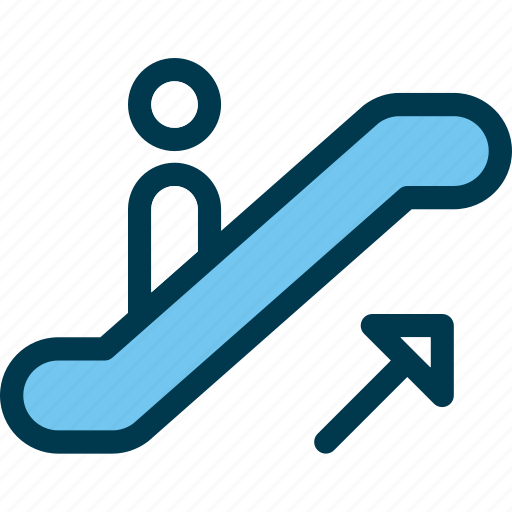Arrow, escalator, up, upstairs, wayfind icon - Download on Iconfinder