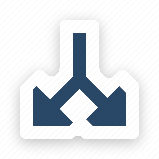 Arrows, intersection, bottom, separation, separate, intersect, junction icon - Download on Iconfinder