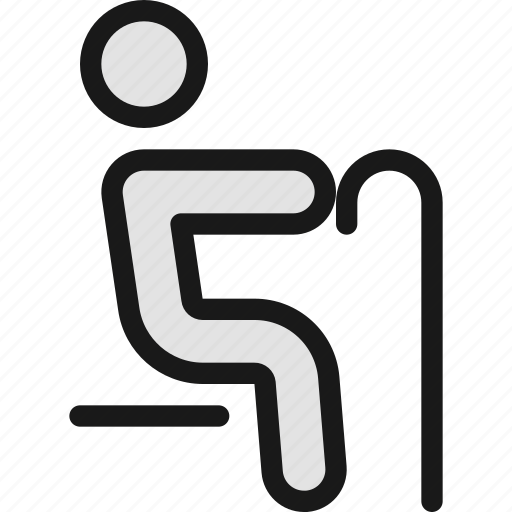 Disability, sit, cane icon - Download on Iconfinder