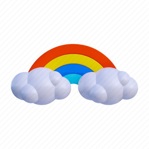 .png, rainbow, weather, forecast, cloud, climate, rain 3D illustration - Download on Iconfinder