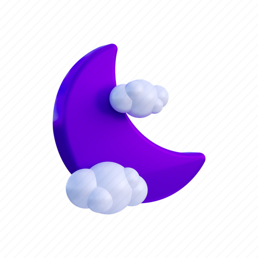 .png, moon, weather, forecast, cloud, climate, thunderstorm 3D illustration - Download on Iconfinder