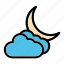 cloudy night, cloud, cloudy, forecast, moon 